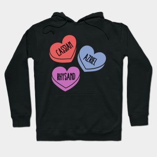 Bat Boys - ACOTAR Love Hearts (Azriel, Rhysand and Cassian) Hoodie